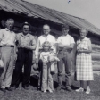 Claude, Mordicai, David, Margaret, and Kathryn Kinnisons, at Mords homestead in Alberta, CA